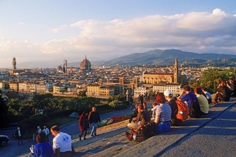 Neo-sposini in visita a Firenze